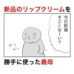 買っておいた新品のリップクリームを勝手にゴリゴリ使っていた義母。